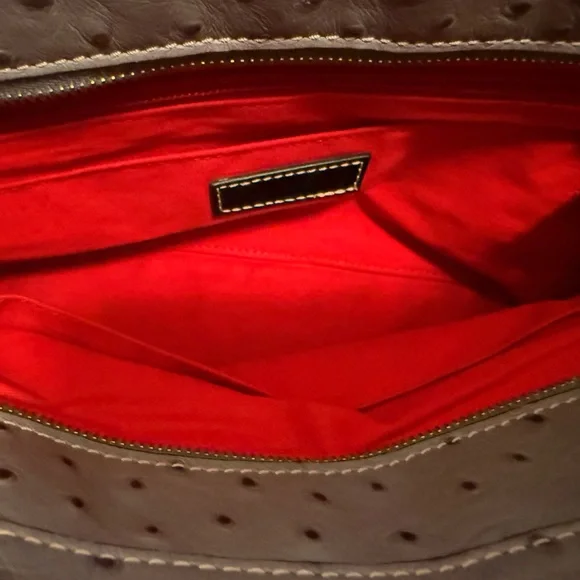 Dooney & Bourke Gray Ostrich Embossed Leather Tote NWOT w/COA - Picture 9 of 12